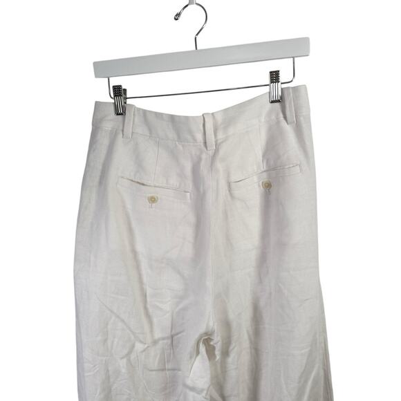 Madewell Harlow Wide Leg Pants White Linen Career Office Lagenlook Womens 6 - Picture 6 of 8